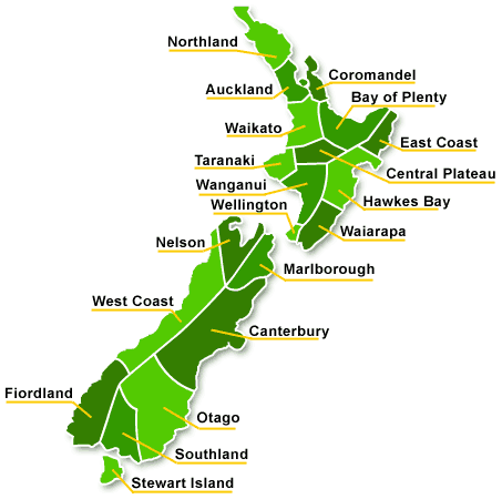 Map Of New Zealand North Island. North Island